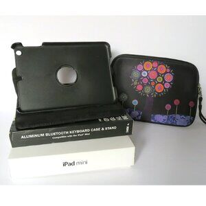 APPLE iPAD MINI 16GB A1432 W/SOFT & HARD CASE BLUETOOTH KEYBOARD BOX BUNDLE +